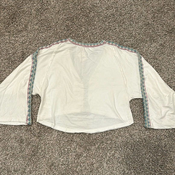 Free People Something Good Embroidered Cropped Long Sleeve Tee - Picture 10 of 11